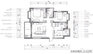 中式风格二居室富裕型80平米设计图纸