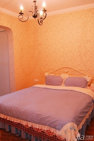 简约风格一居室经济型40平米卧室卧室背景墙床图片