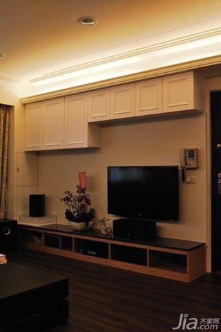 简约风格三居室富裕型客厅吊顶电视柜图片