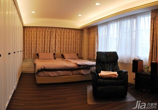 简约风格三居室富裕型卧室吊顶床图片