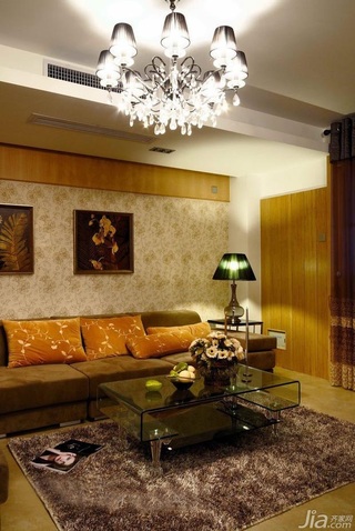 混搭风格二居室富裕型100平米客厅沙发背景墙沙发效果图