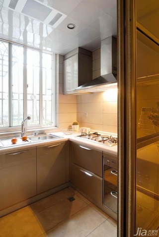 混搭风格二居室富裕型100平米厨房橱柜订做