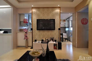 简约风格二居室经济型80平米客厅电视背景墙电视柜图片