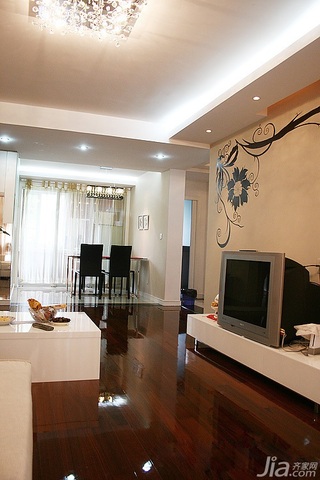 简约风格一居室经济型70平米客厅吊顶电视柜图片