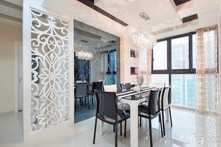 简约风格二居室富裕型90平米餐厅餐厅背景墙餐桌效果图