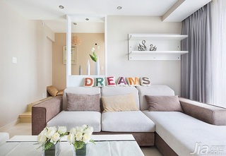 简约风格二居室富裕型100平米客厅沙发效果图