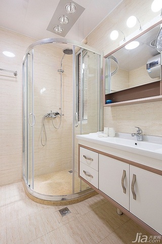 简约风格二居室富裕型100平米卫生间洗手台图片