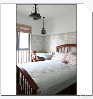 地中海风格公寓经济型120平米卧室床效果图