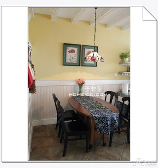 美式乡村风格公寓经济型120平米餐厅餐桌图片