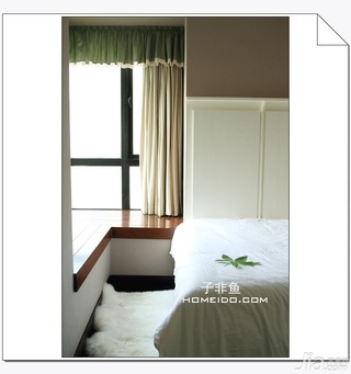 美式乡村风格公寓唯美经济型120平米卧室飘窗床图片
