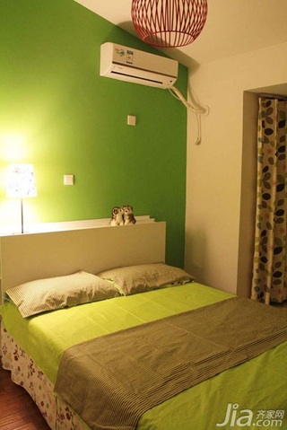 宜家风格二居室绿色15-20万80平米卧室装修图片