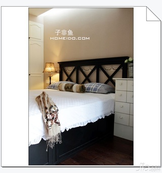混搭风格公寓富裕型120平米卧室床图片