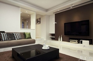简约风格一居室富裕型客厅吊顶电视柜图片