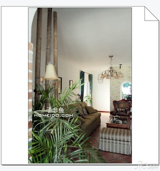 美式乡村风格公寓浪漫经济型120平米客厅沙发图片