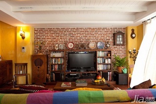 混搭风格二居室富裕型140平米以上客厅电视背景墙电视柜效果图