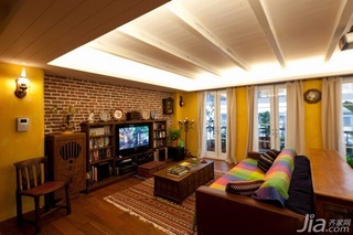 混搭风格二居室富裕型140平米以上客厅电视背景墙茶几图片