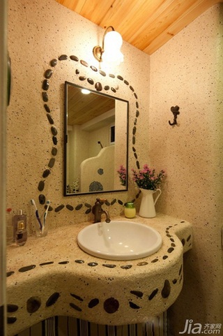 混搭风格二居室富裕型140平米以上卫生间洗手台图片