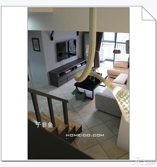 欧式风格小户型经济型60平米客厅楼梯沙发效果图