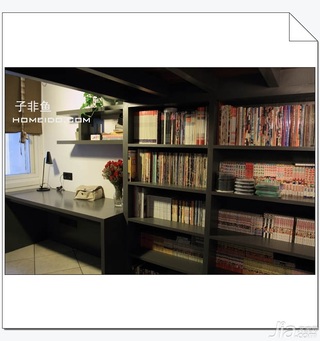 欧式风格小户型实用经济型60平米书房书桌图片