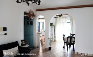 地中海风格公寓富裕型80平米客厅沙发图片