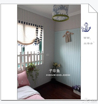 地中海风格公寓富裕型80平米卧室飘窗床图片