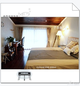 地中海风格复式浪漫富裕型140平米以上卧室床效果图