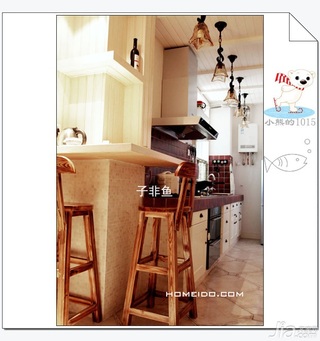 混搭风格公寓经济型60平米厨房吧台吧台椅图片