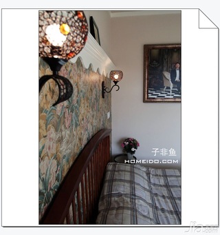 混搭风格公寓浪漫经济型60平米卧室床图片