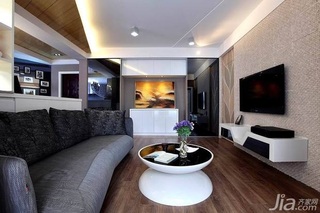简约风格二居室富裕型80平米客厅电视背景墙设计图