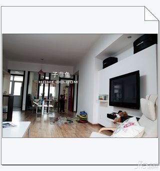 宜家风格公寓实用经济型110平米客厅电视背景墙沙发图片