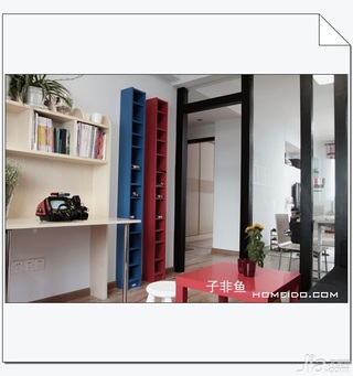 宜家风格公寓经济型110平米书房书架图片