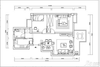 田园风格二居室富裕型70平米装修效果图