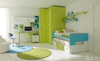 简约风格三居室小清新富裕型120平米儿童房儿童床图片