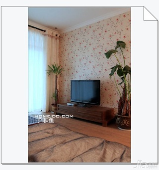 混搭风格公寓浪漫经济型100平米卧室床效果图