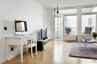 北欧风格一居室富裕型70平米客厅书桌效果图