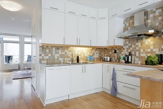 北欧风格一居室富裕型70平米厨房橱柜图片