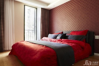 简约风格三居室富裕型90平米卧室卧室背景墙床效果图