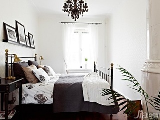 简约风格一居室黑白经济型80平米卧室床图片