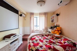 田园风格二居室经济型80平米卧室卧室背景墙床效果图