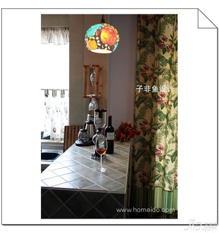 中式风格公寓经济型100平米吧台灯具效果图