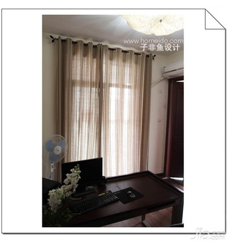 中式风格公寓经济型100平米书房书桌图片