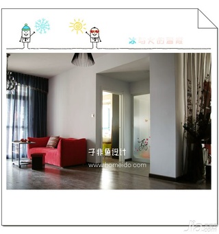 混搭风格公寓经济型80平米客厅沙发图片
