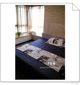 混搭风格公寓经济型80平米卧室飘窗床效果图