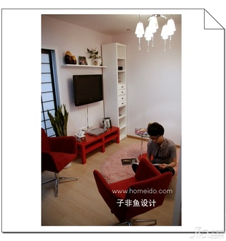 混搭风格小户型浪漫经济型40平米客厅沙发效果图