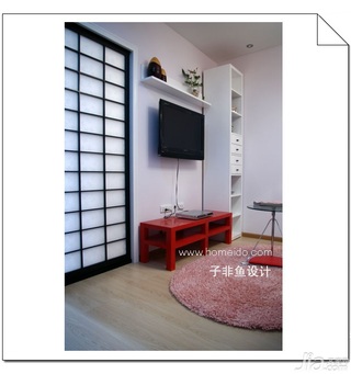 混搭风格小户型浪漫经济型40平米客厅电视柜图片