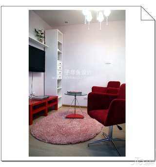 混搭风格小户型浪漫经济型40平米客厅沙发效果图
