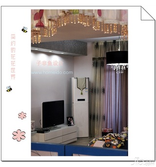 混搭风格公寓浪漫经济型110平米客厅电视柜效果图
