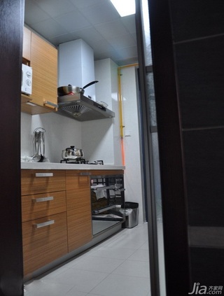 简约风格二居室富裕型80平米厨房橱柜定制