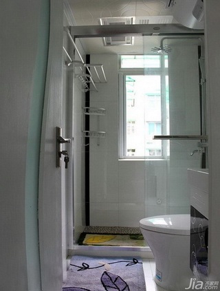 简约风格二居室富裕型80平米卫生间改造