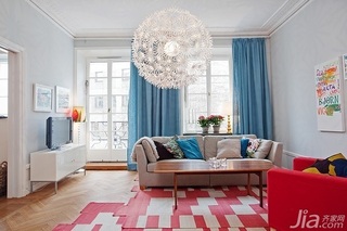 北欧风格二居室富裕型80平米客厅沙发效果图